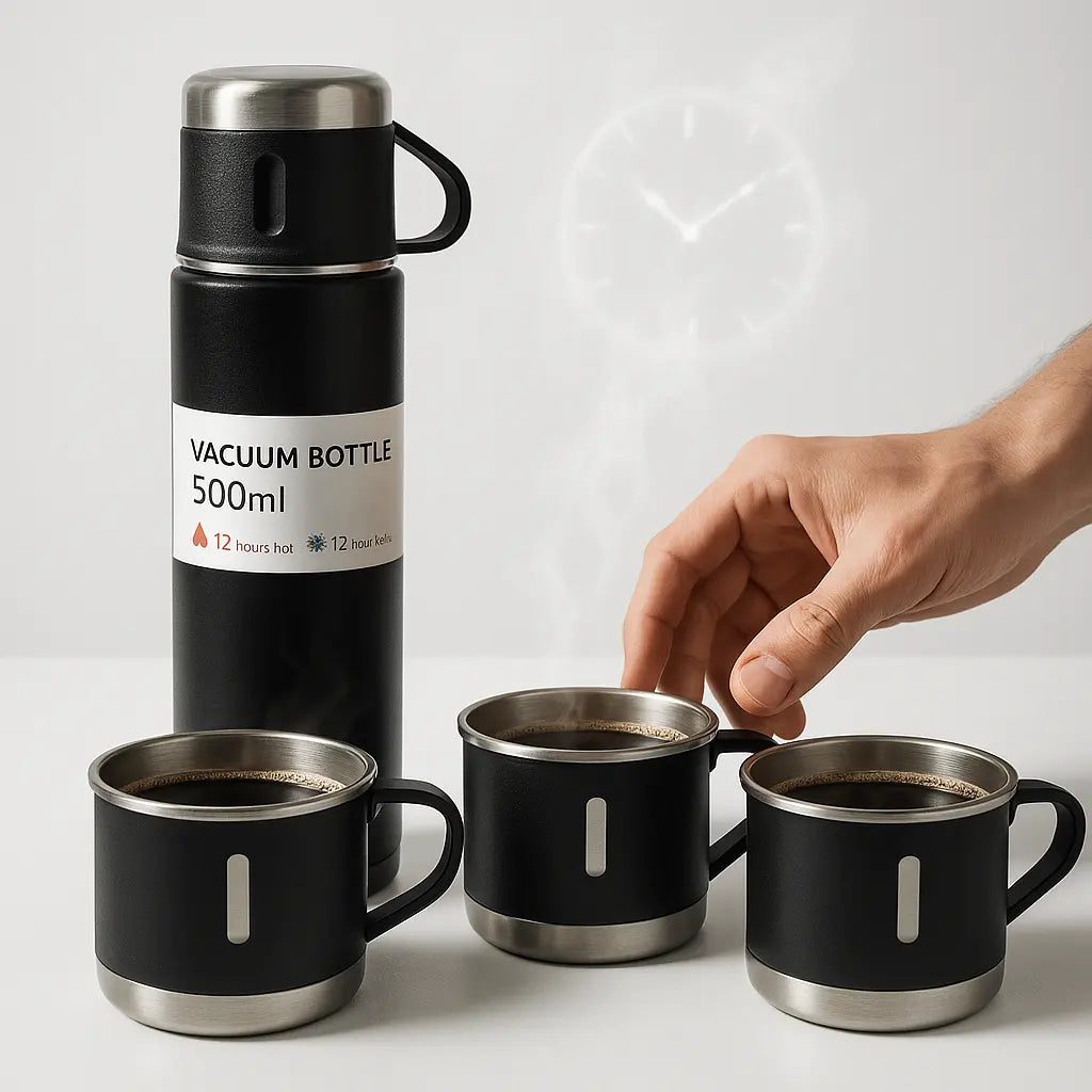 Termo Vacuum + REGALO 🎁 de 2 Tazas ☕☕