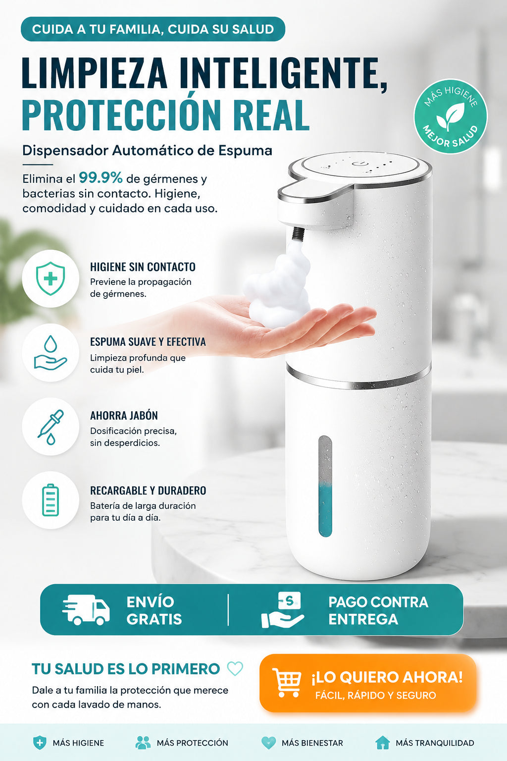 Dispensador de  Jabón con Sensor Inteligente