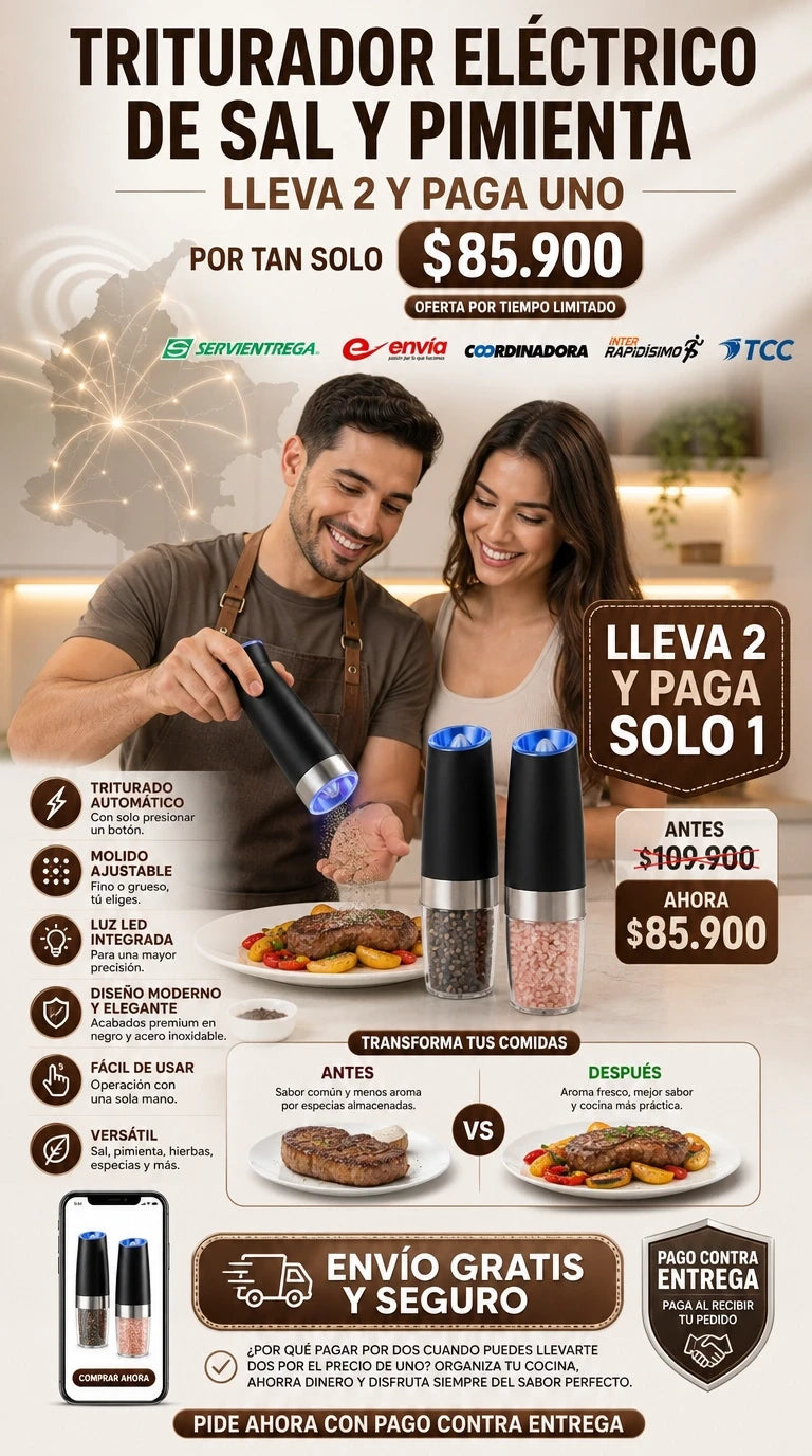 TRITURADOR ELÉCTRICO DE SAL Y PIMIENTA LLEVA 2 Y PAGA SOLO 1